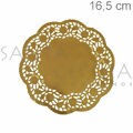 Toalha Rendada de Papel Ouro 16,5 cm - 20 unidades