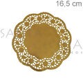 Toalha Rendada de Papel Ouro 16,5 cm - 20 unidades