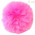 Pom Pom Solto 8cm - 4 unid. - Rosa Neon