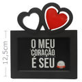 Porta Retrato 10X15cm Corações - Diversos Modelos Porta retrato coração :Preto Duplo