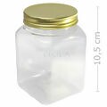 Potinhos para Lembrancinhas Plástico - 320 ml Quadrado - Tampa Dourada