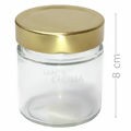 Potinhos para Lembrancinhas de Vidro - 200 ml Redondo Tampa Dourada - Ref. 1406/4