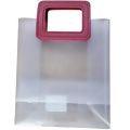 Sacola Translúcida com Alça de Couro Sintético 19  x 17 x 8 cm Ref. 19178