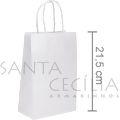 Sacola de Papel Pequena 21,5 x 17 x 8 cm - 10 unid. - Branca 