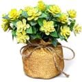 Arranjo de Flores Artificiais com Base de Isopor e Saquinho de Juta 12cm