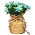 Arranjo de Flores Artificiais com Base de Isopor e Saquinho de Juta 12cm