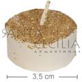 Vela Réchaud Branca com Glitter Ouro - 6 unidades